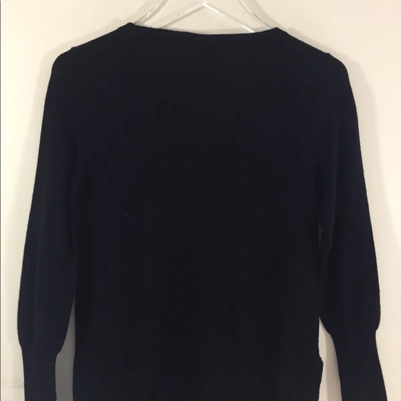 Badgley Mischka Women Sweater Merino Wool Black Small Crew Neck Long Sleeve - Picture 2 of 9